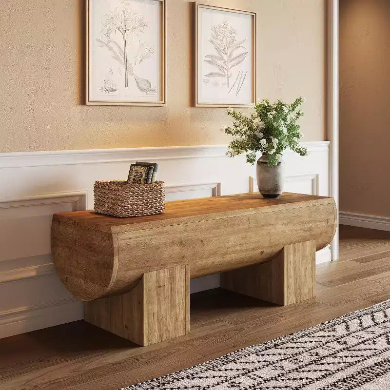 Solid Wood 47" Entryway Bench