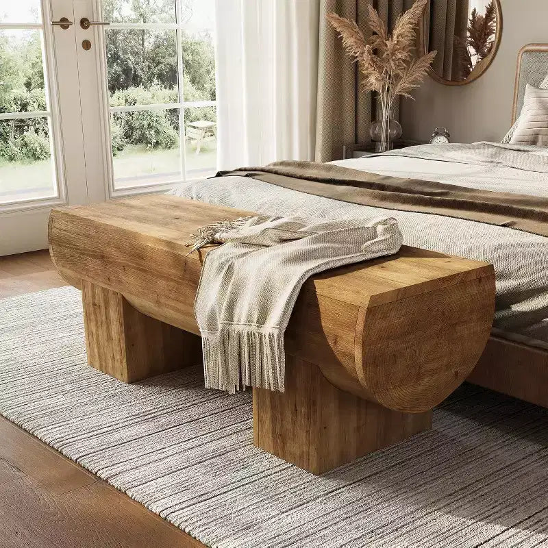 Solid Wood 47" Entryway Bench