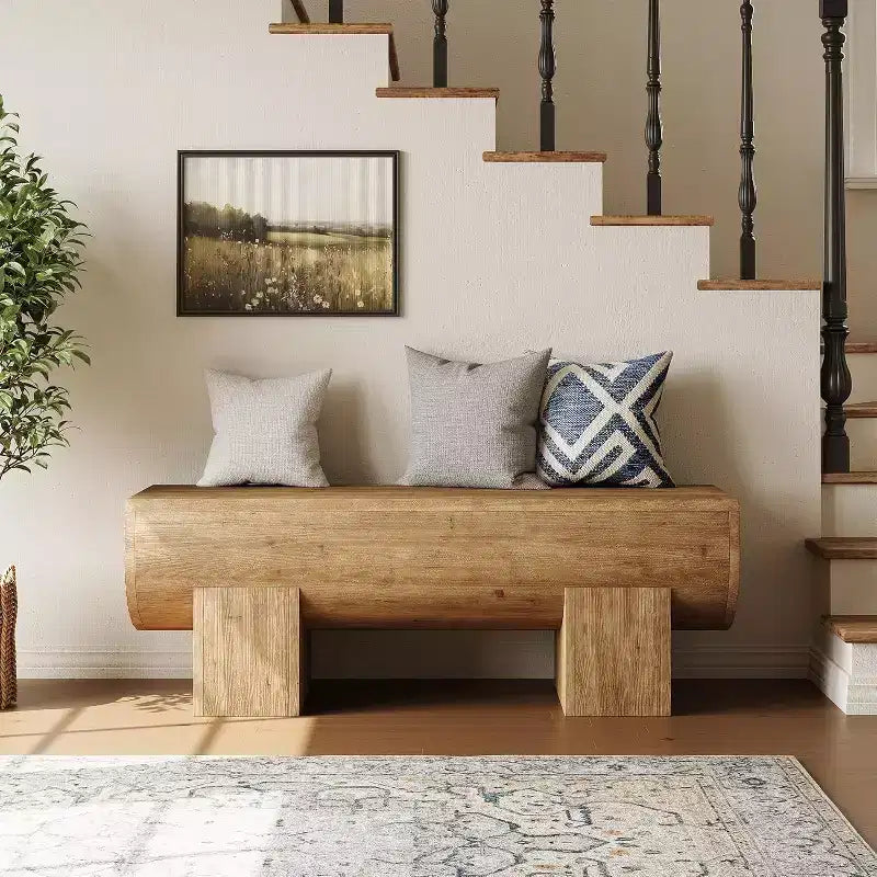 Solid Wood 47" Entryway Bench