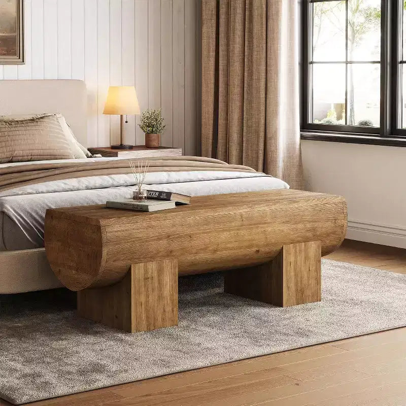 Solid Wood 47" Entryway Bench
