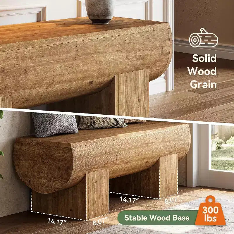 Solid Wood 47" Entryway Bench