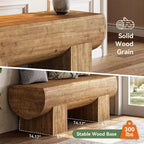 Banc d'entrée en bois massif de 119,4 cm