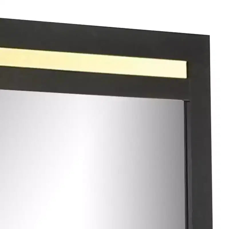 41 Inch Wall-Mount Dresser Mirror, Black Frame with Gold Acrylic Trim
