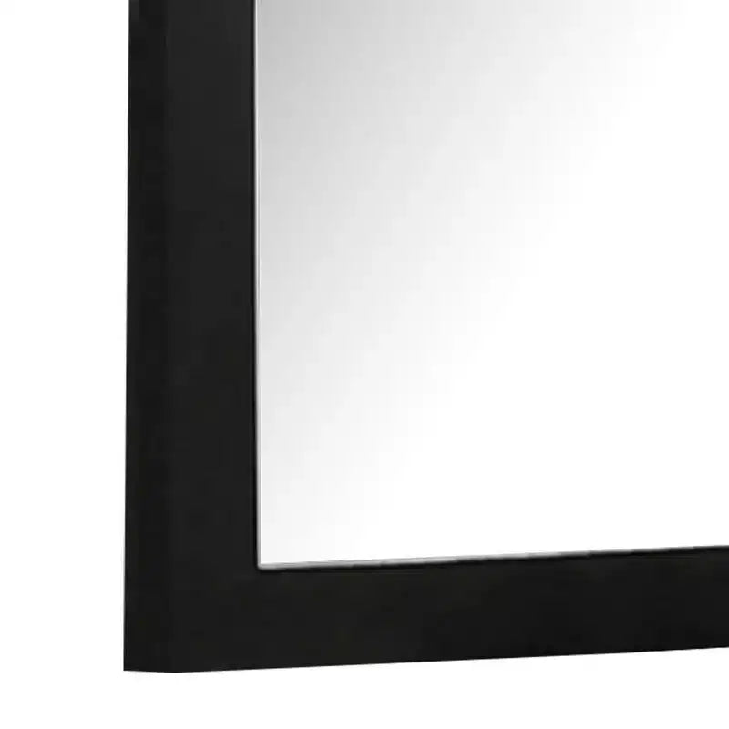 41 Inch Wall-Mount Dresser Mirror, Black Frame with Gold Acrylic Trim