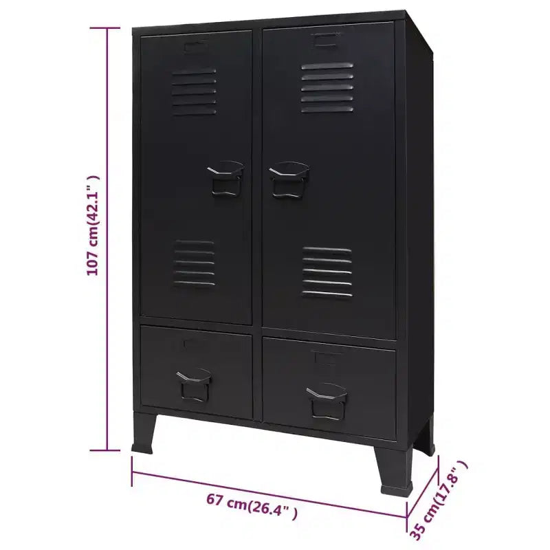 Sheet Metal Wardrobe with Adjustable Shelves