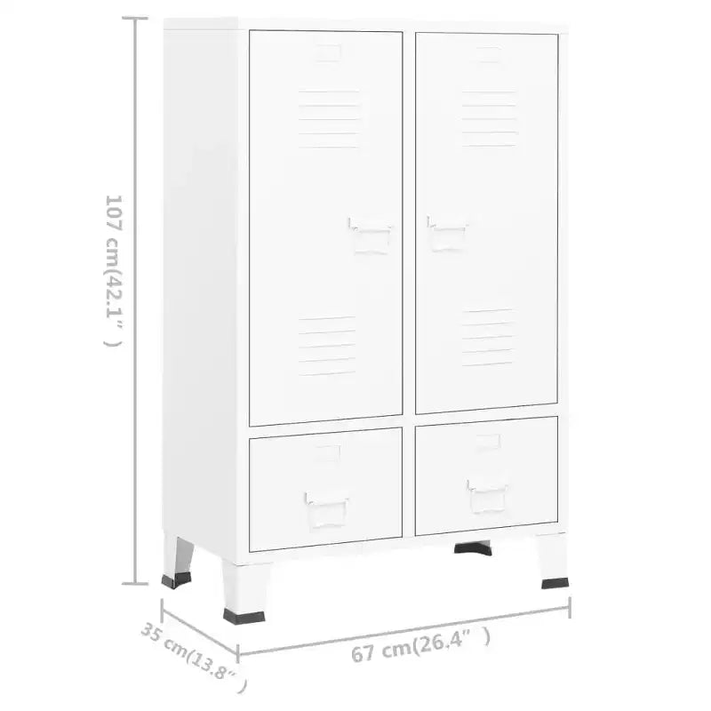 Sheet Metal Wardrobe with Adjustable Shelves