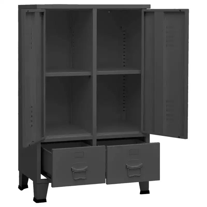 Sheet Metal Wardrobe with Adjustable Shelves