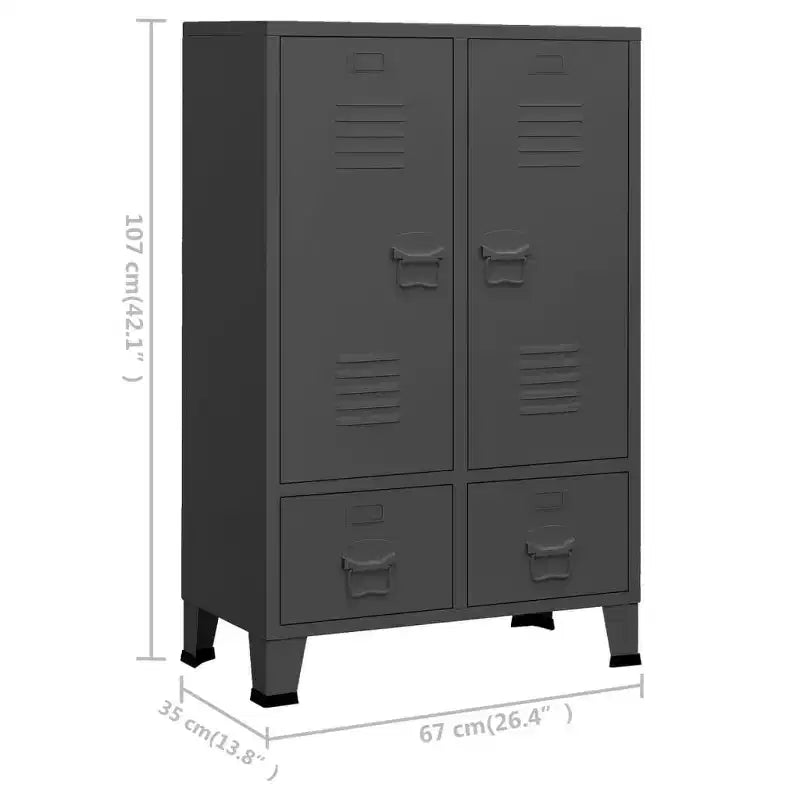 Sheet Metal Wardrobe with Adjustable Shelves