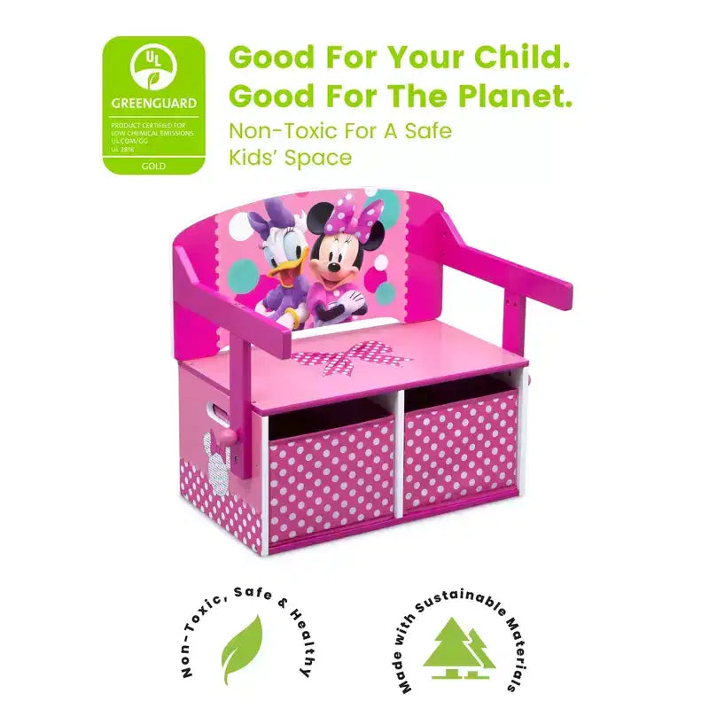 Kids 3-in-1 Activity Bench with Storage