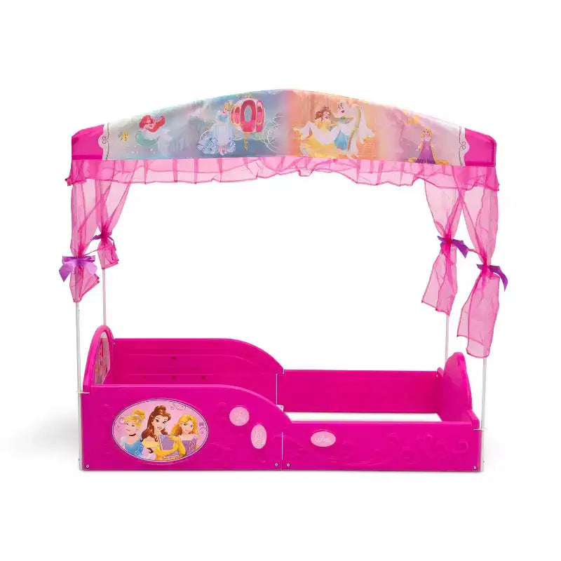 Toddler Canopy Bed with Play Enclosure