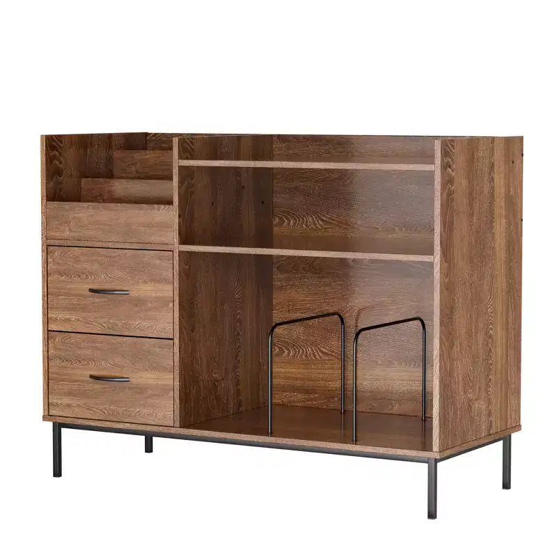 Record Player Stand with Storage – Mid-Century Style, Holds 500+ Albums
