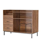 Meuble tourne-disque avec rangement – Style Mid-Century, peut contenir plus de 500 albums