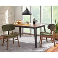 Lifestorey Set of 2 Rory Mid Century Modern Dining Chairs Green/Walnut