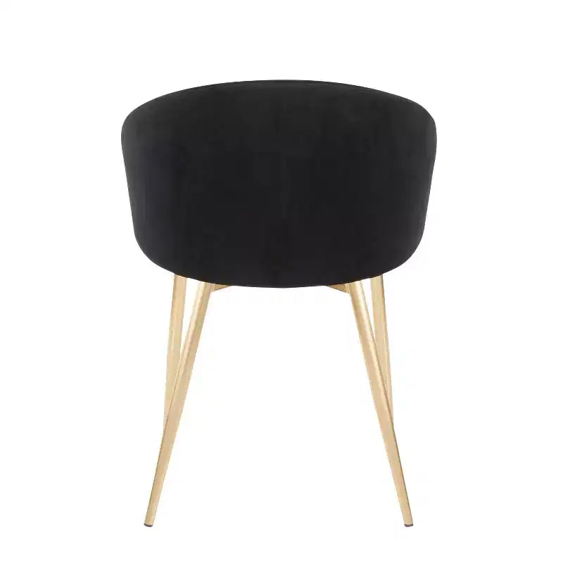 Set of 2 Velvet Dining Chairs with Gold Steel Frame