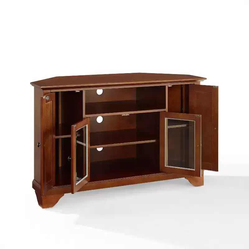 Corner TV Stand for TVs up to 48" - Dark Red