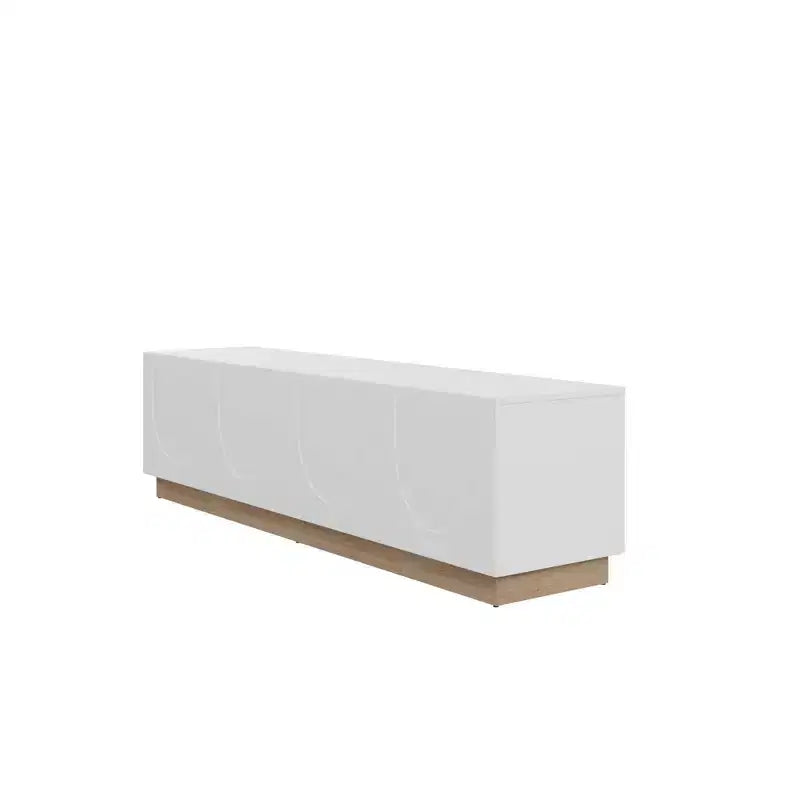 TV Stand for TVs up to 80" White – Modern Console with Adjustable Shelves & Cable Management