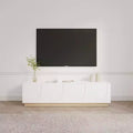 TV Stand for TVs up to 80" White – Modern Console with Adjustable Shelves & Cable Management