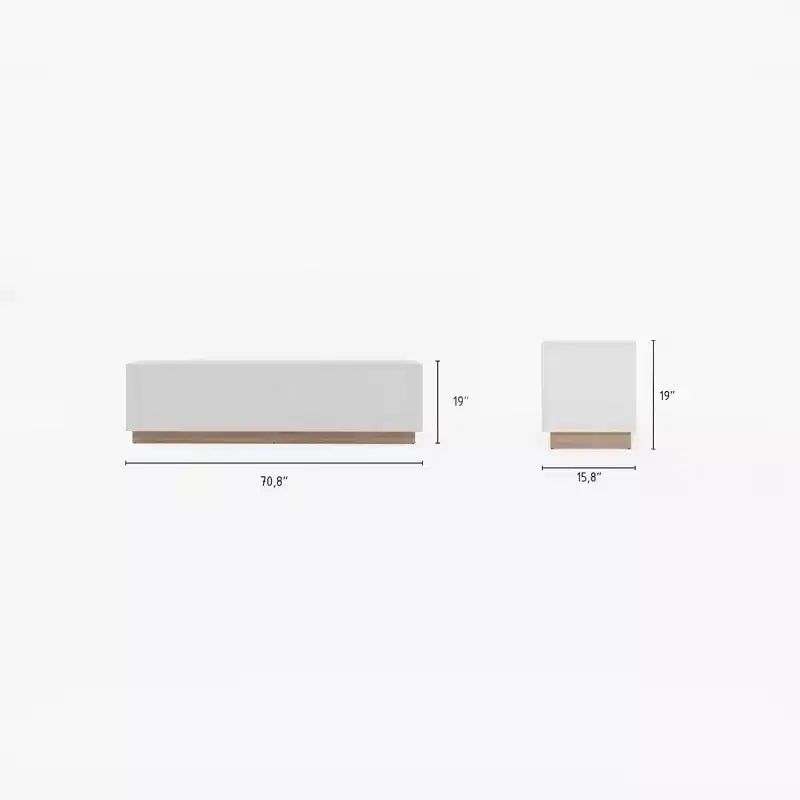TV Stand for TVs up to 80" White – Modern Console with Adjustable Shelves & Cable Management