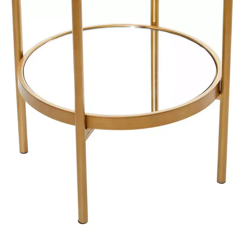 Olivia & May Glam Metal Shelving Unit Gold: Luxury Storage, No Assembly, 2-Tier Bookcase