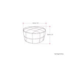 Pouf rond en cuir de 34 po – Cuir de buffle véritable marron vieilli