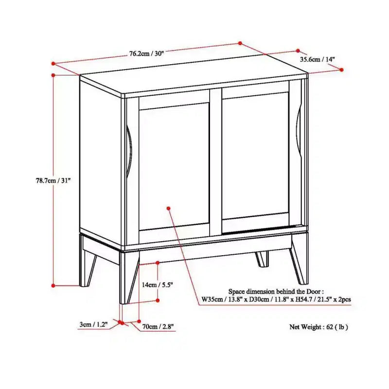 Pearson Low Storage Cabinet – White