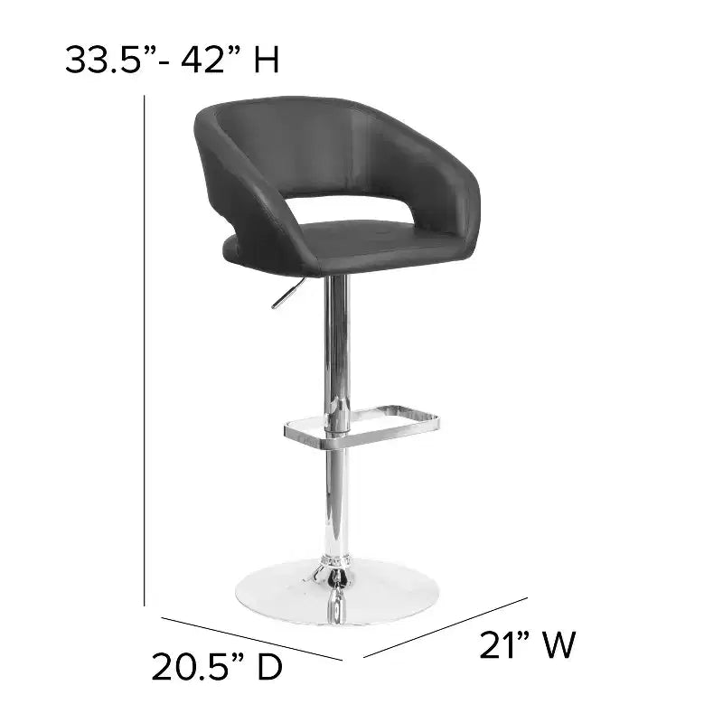 Modern Bar Stool with Adjustable Height and Swivel Seat