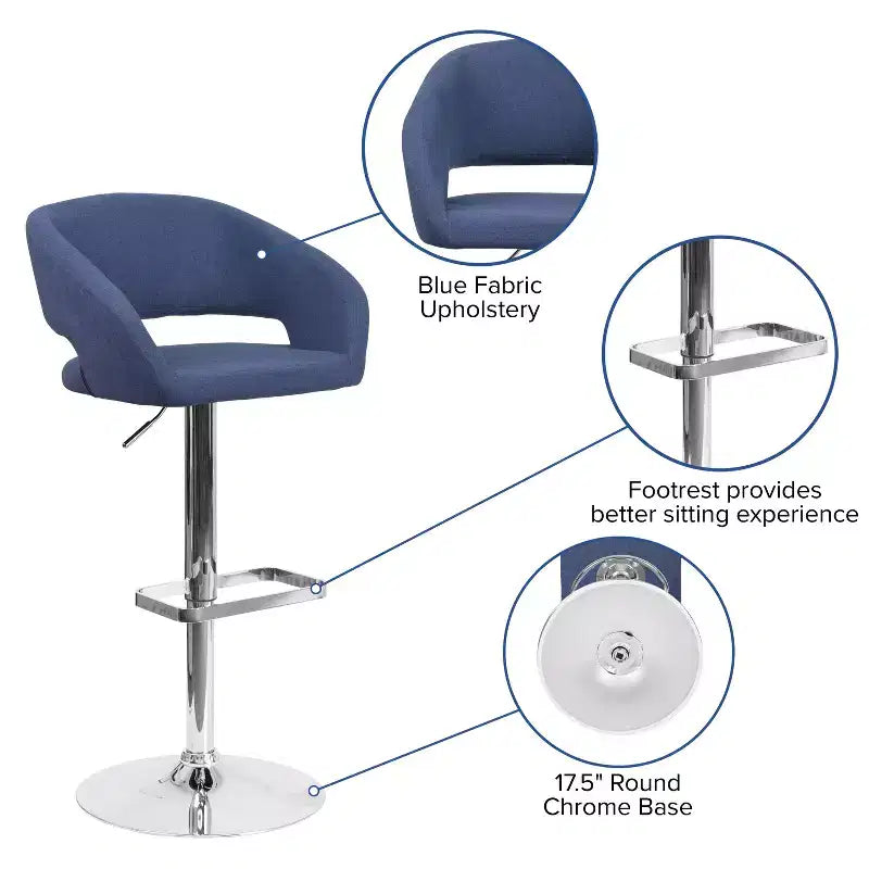 Modern Bar Stool with Adjustable Height and Swivel Seat