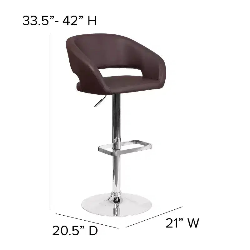 Modern Bar Stool with Adjustable Height and Swivel Seat