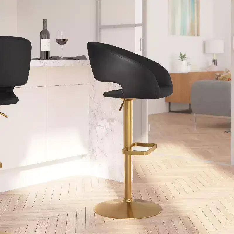 Modern Bar Stool with Adjustable Height and Swivel Seat
