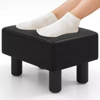 Pouffe rectangulaire en similicuir avec rangement intégré