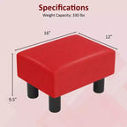 Pouffe rectangulaire en similicuir avec rangement intégré