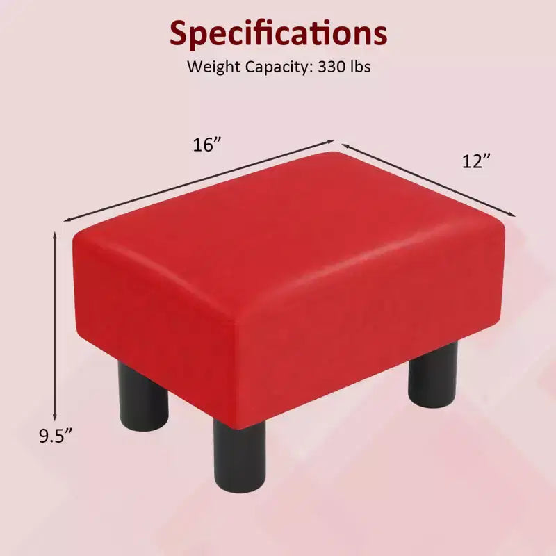PU Leather Ottoman Rectangular Footrest with Hidden Storage