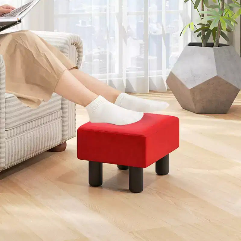 PU Leather Ottoman Rectangular Footrest with Hidden Storage