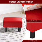 Pouffe rectangulaire en similicuir avec rangement intégré