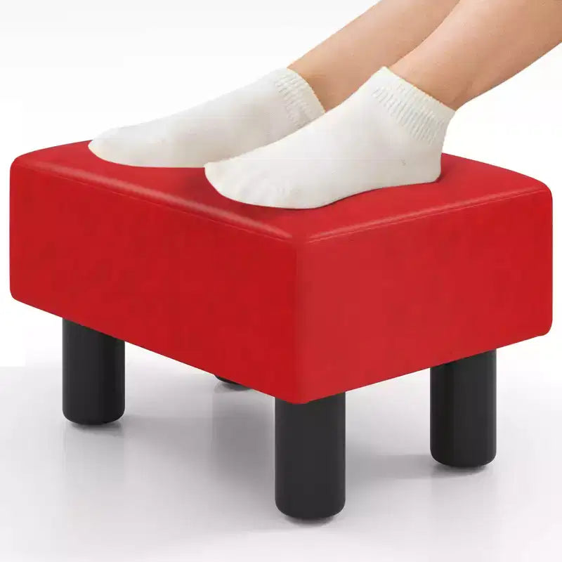 PU Leather Ottoman Rectangular Footrest with Hidden Storage