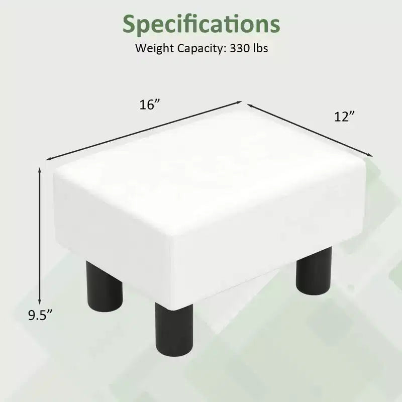 PU Leather Ottoman Rectangular Footrest with Hidden Storage