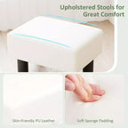 Pouffe rectangulaire en similicuir avec rangement intégré