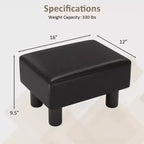 Pouffe rectangulaire en similicuir avec rangement intégré