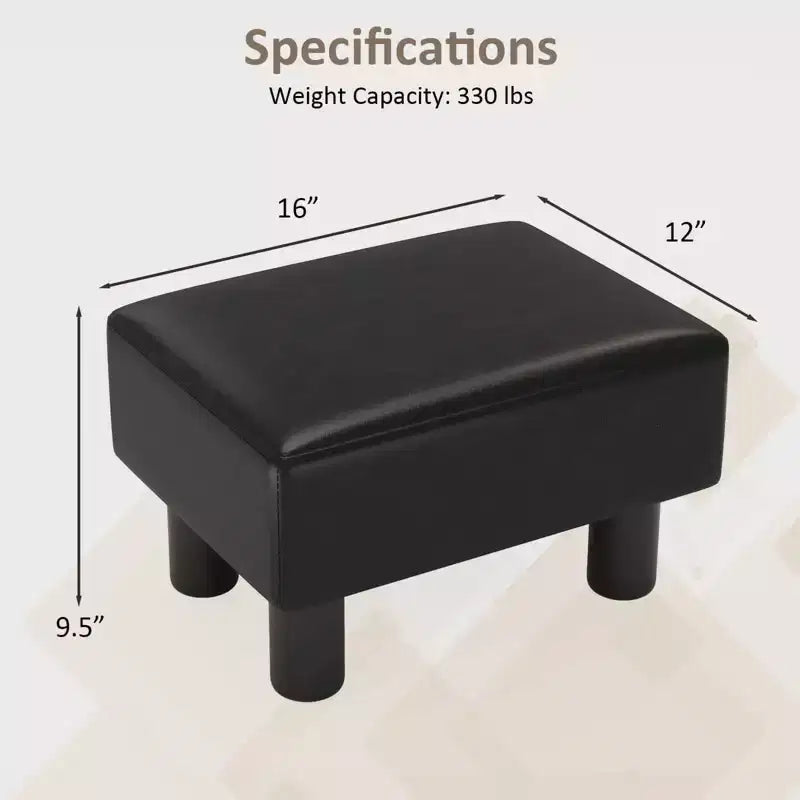 PU Leather Ottoman Rectangular Footrest with Hidden Storage