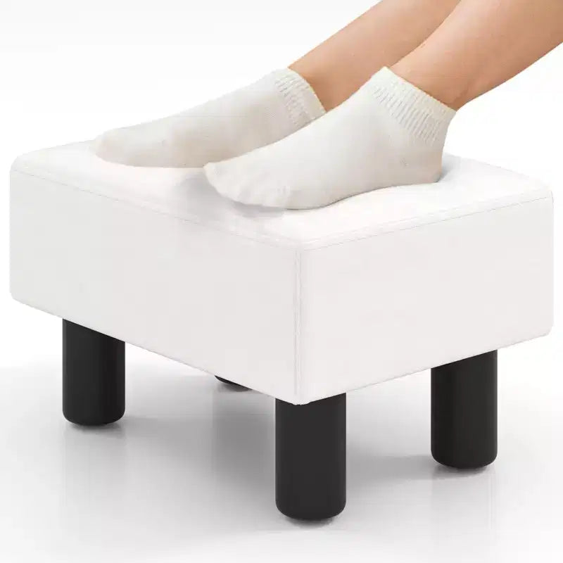 PU Leather Ottoman Rectangular Footrest with Hidden Storage
