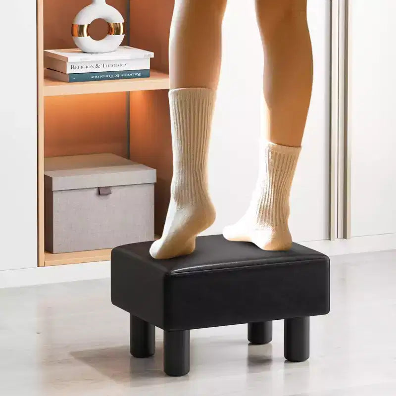 PU Leather Ottoman Rectangular Footrest with Hidden Storage