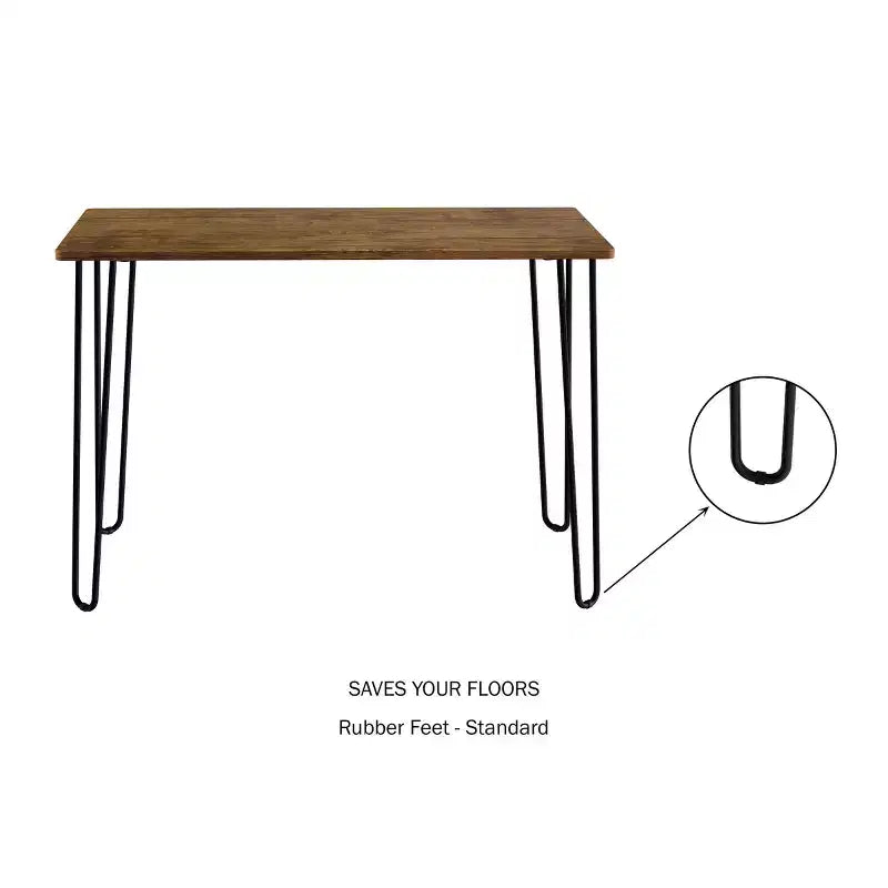 Modern Industrial Desk with Hairpin Legs, Woodgrain-Look Top and Steel Frame