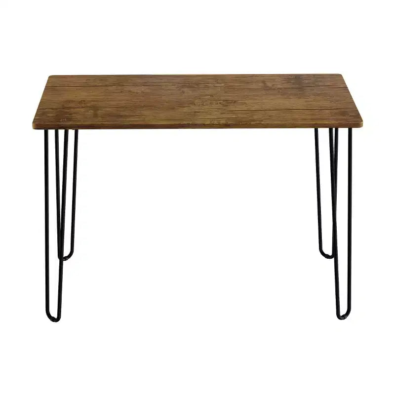 Modern Industrial Desk with Hairpin Legs, Woodgrain-Look Top and Steel Frame