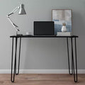 Hastings Home Modern Industrial Desk with Hairpin Legs, Woodgrain-Look and Steel Accent Home Office Furniture