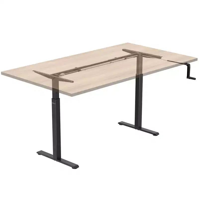 Mount-It! 44 to 64 Wide Manual Hand Crank Standing Desk Height Adjustable Frame Black MI-7931