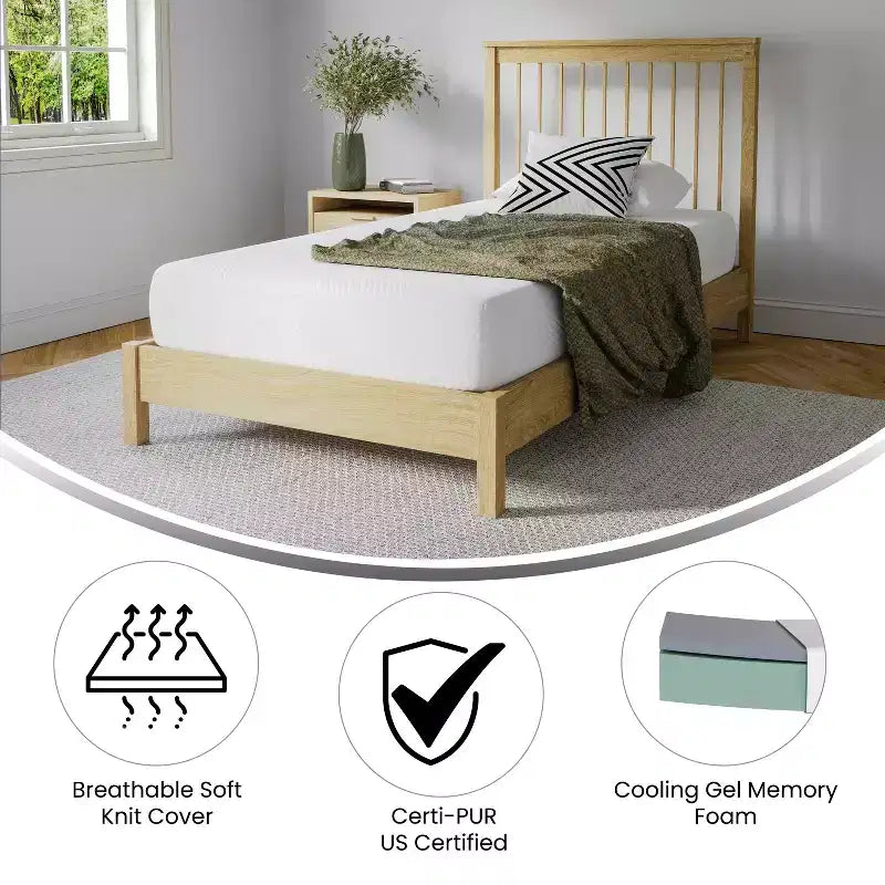 Memory Foam Mattress with Charcoal & Green Tea Cooling Gel