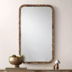 Miroir mural rectangulaire en bronze oxydé 24 x 40