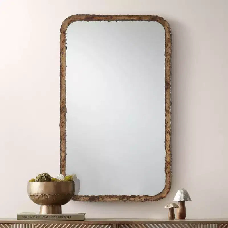 Oxidized Bronze Rectangular Wall Mirror 24 x 40