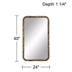 Miroir mural rectangulaire en bronze oxydé 24 x 40