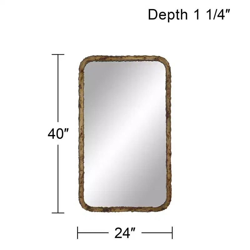 Oxidized Bronze Rectangular Wall Mirror 24 x 40